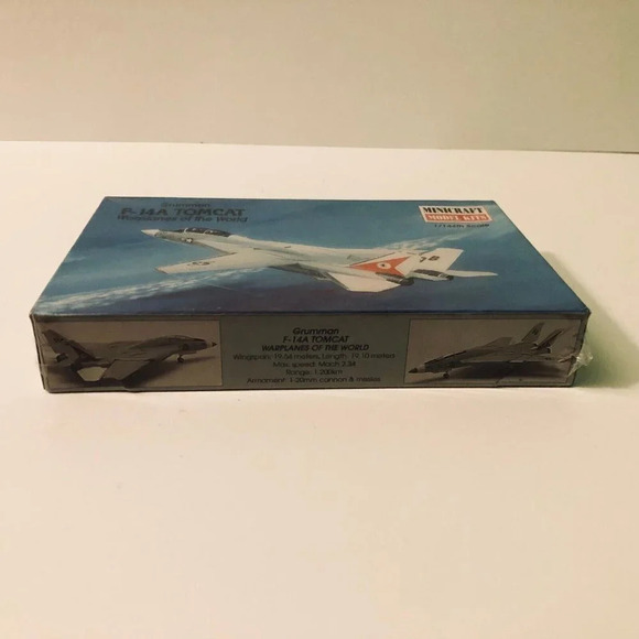 Vtg  1997 USA Grumman F 14 A Tomcat 1/144 Airplane Model Kit Minicraft - Picture 2 of 11